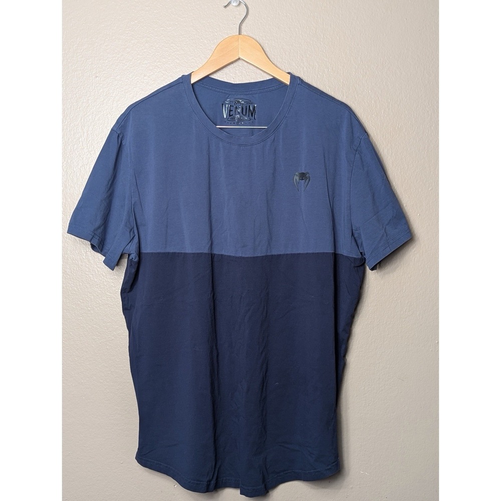 Venum Laser T-Shirt Mens XXL Blue Navy Longline Side Zip Waterproof‎ MMA Sport